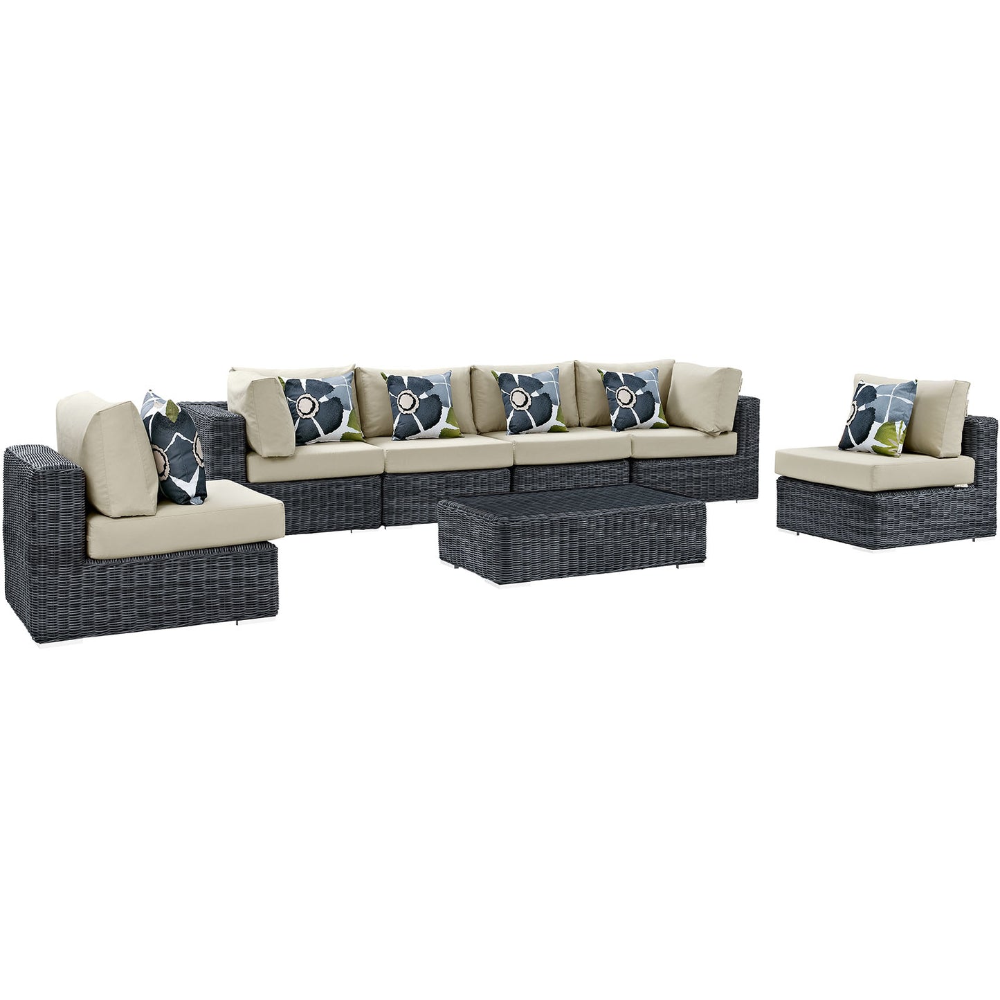 Summon 7 Piece Outdoor Patio Sunbrella® Sectional Set