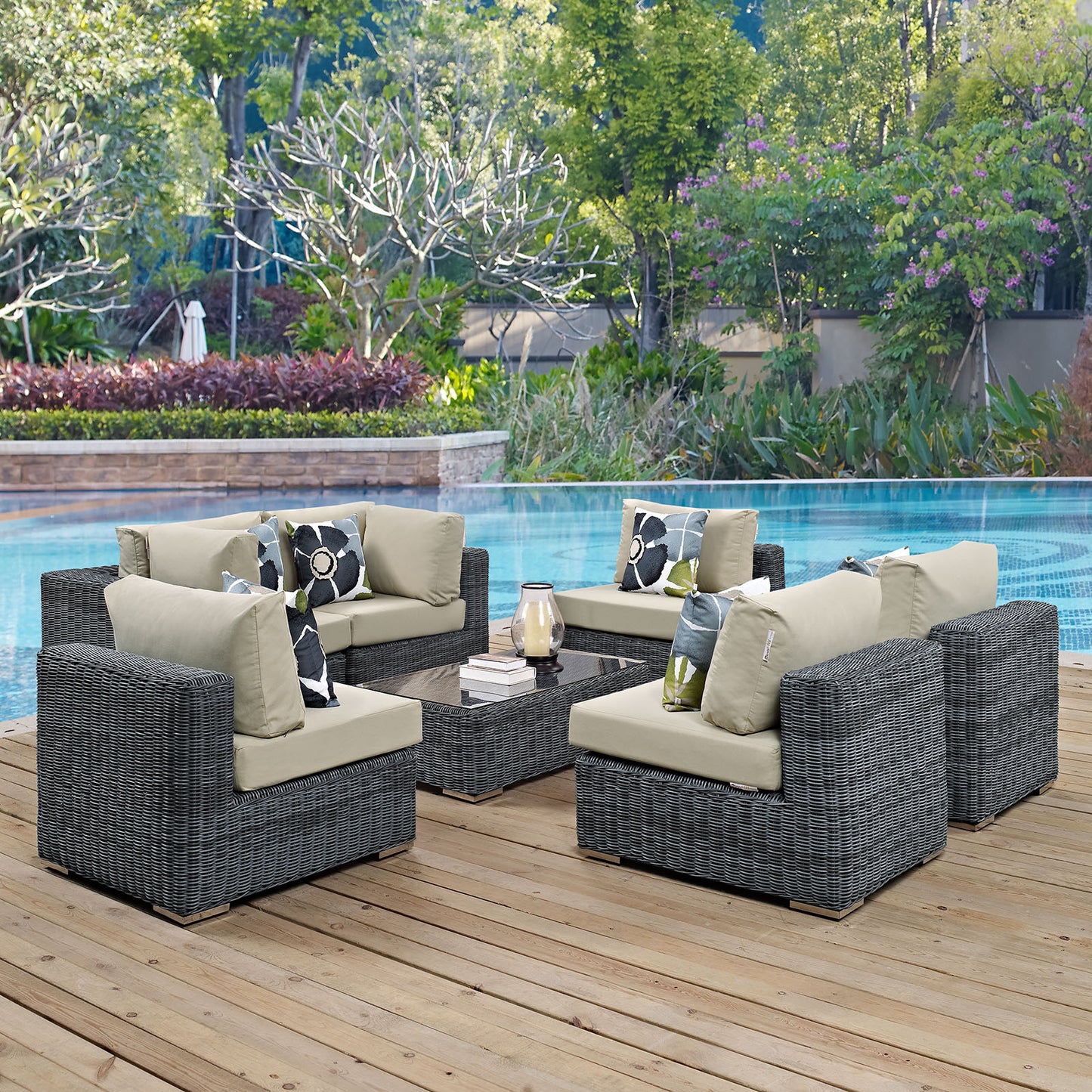 Summon 7 Piece Outdoor Patio Sunbrella® Sectional Set