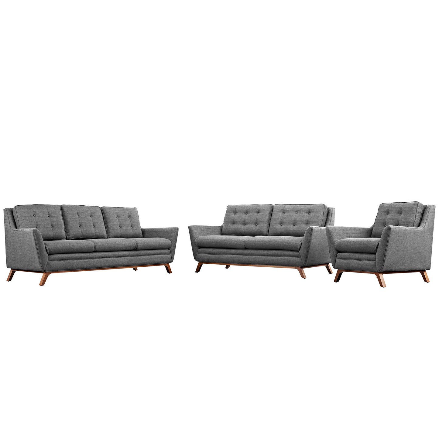 Beguile Upholstered Fabric Living Room Set Set of 3