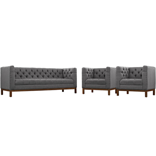 Panache Upholstered Fabric Living Room Set Set of 3