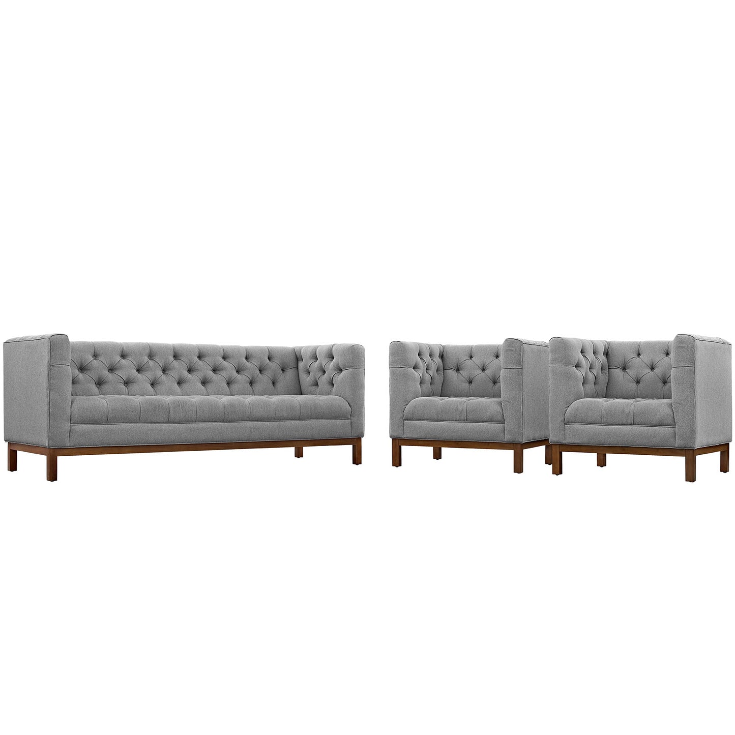 Panache Upholstered Fabric Living Room Set Set of 3