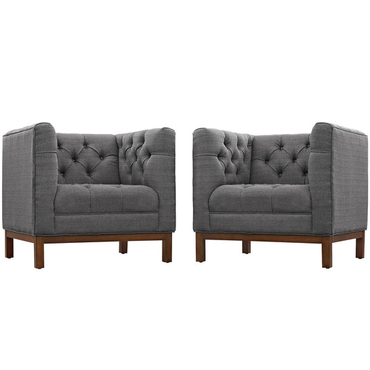 Panache Upholstered Fabric Living Room Set Set of 2