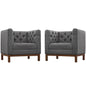 Panache Upholstered Fabric Living Room Set Set of 2