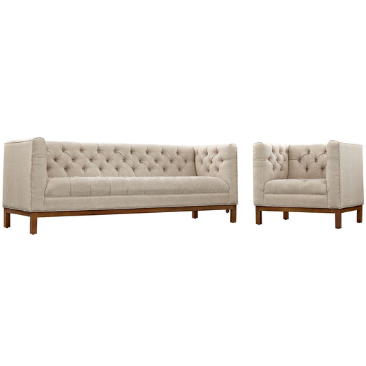 Panache Upholstered Fabric Living Room Set Set of 2