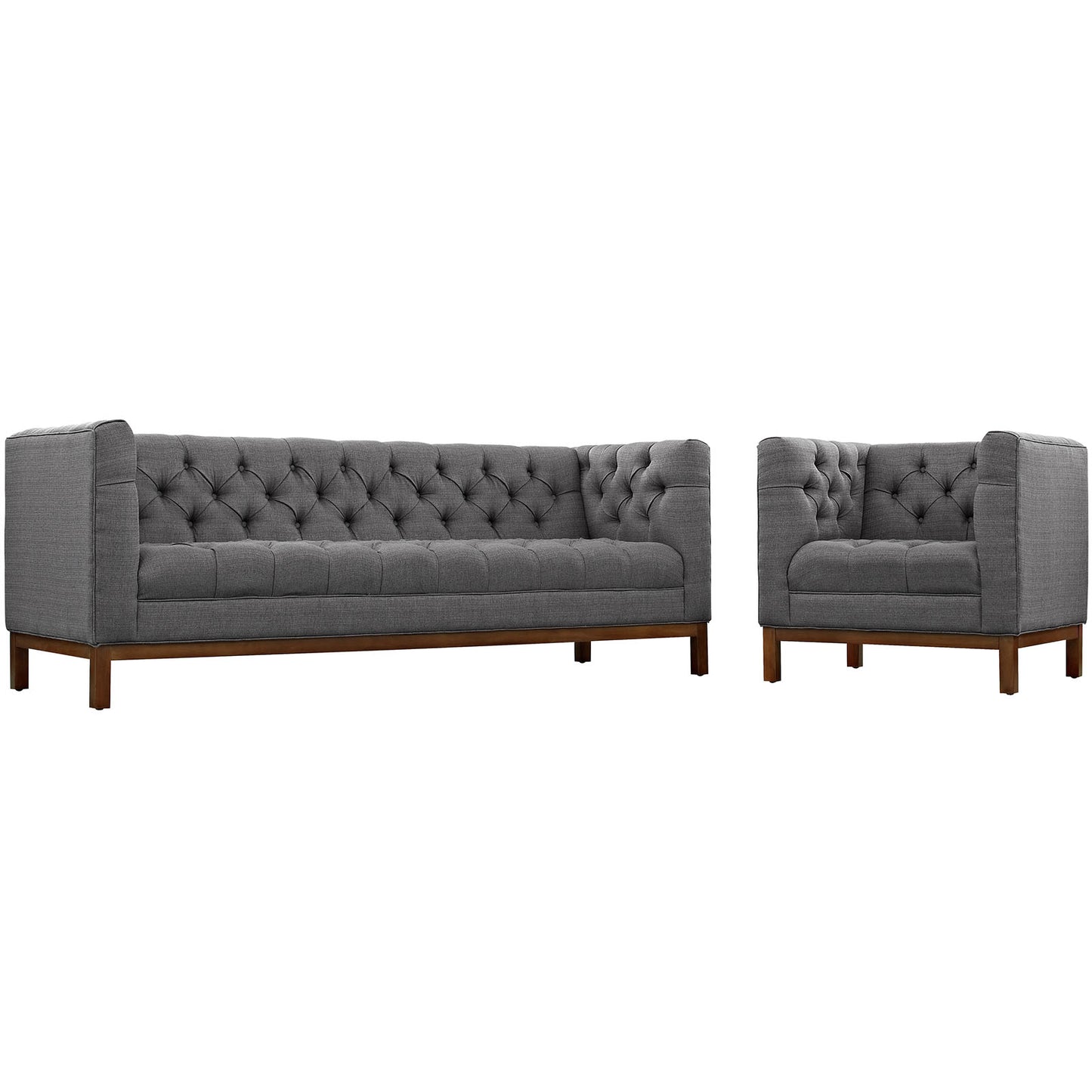 Panache Upholstered Fabric Living Room Set Set of 2