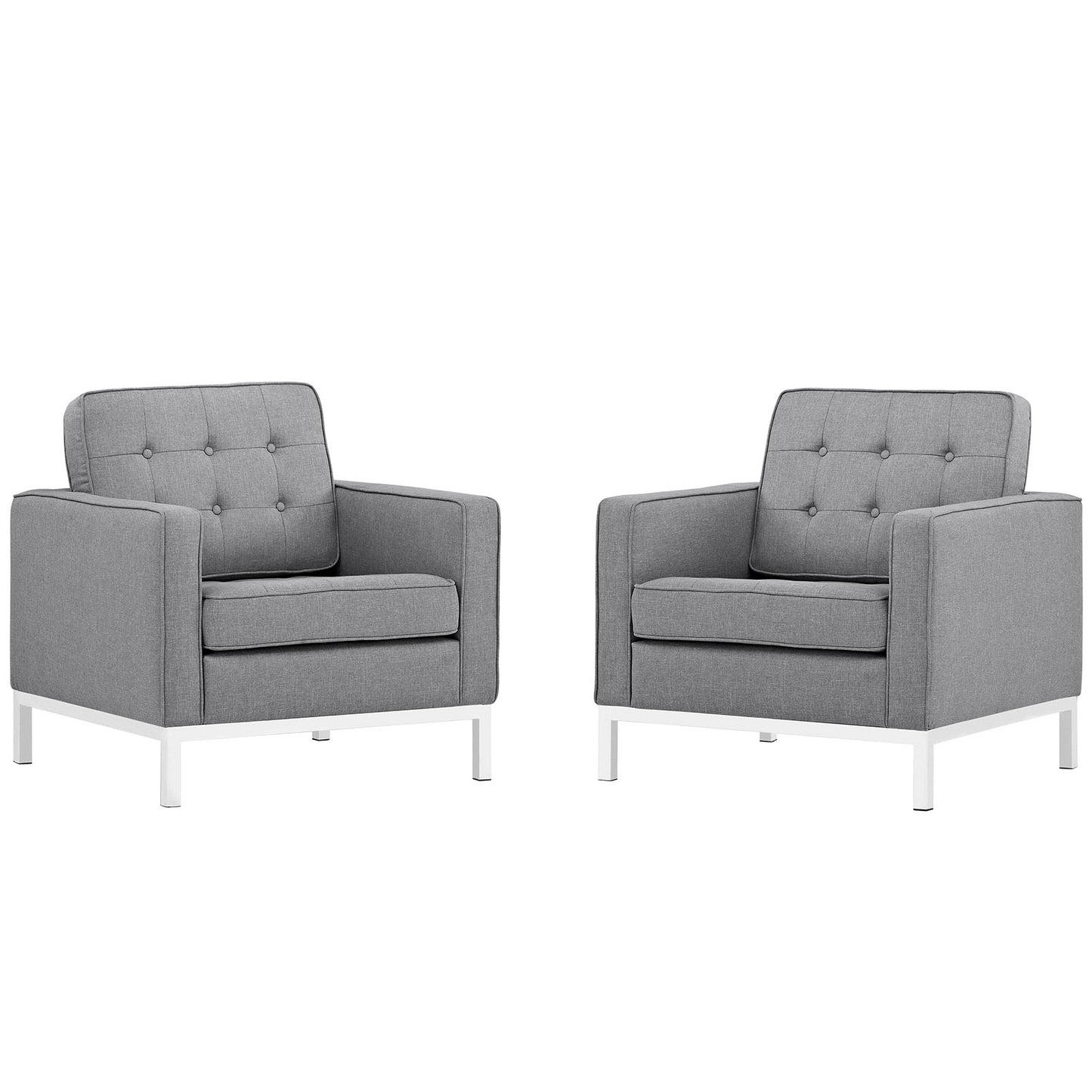 Loft Upholstered Fabric Armchairs Set of 2