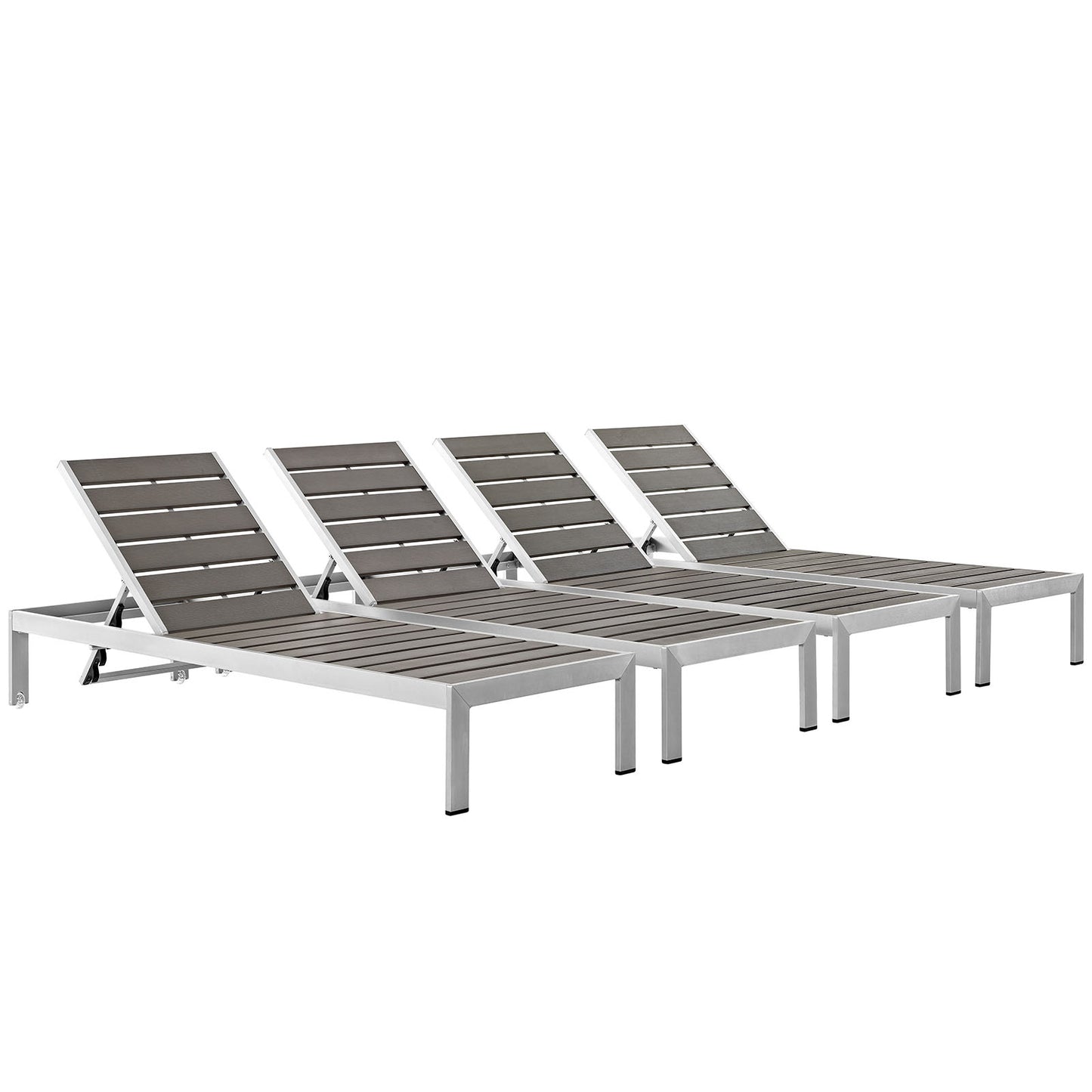 Shore Outdoor Patio Aluminum Chaise Set of 4