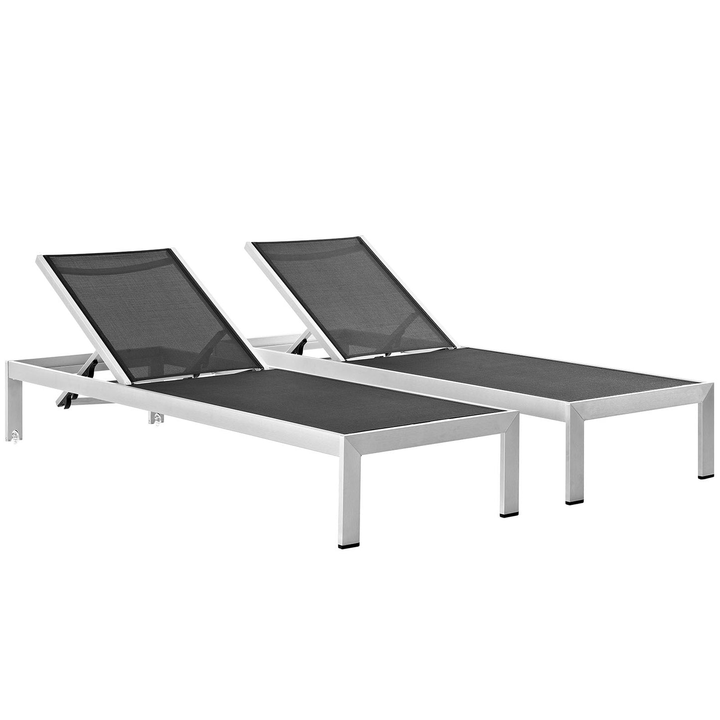 Shore Outdoor Patio Aluminum Chaise Set of 2