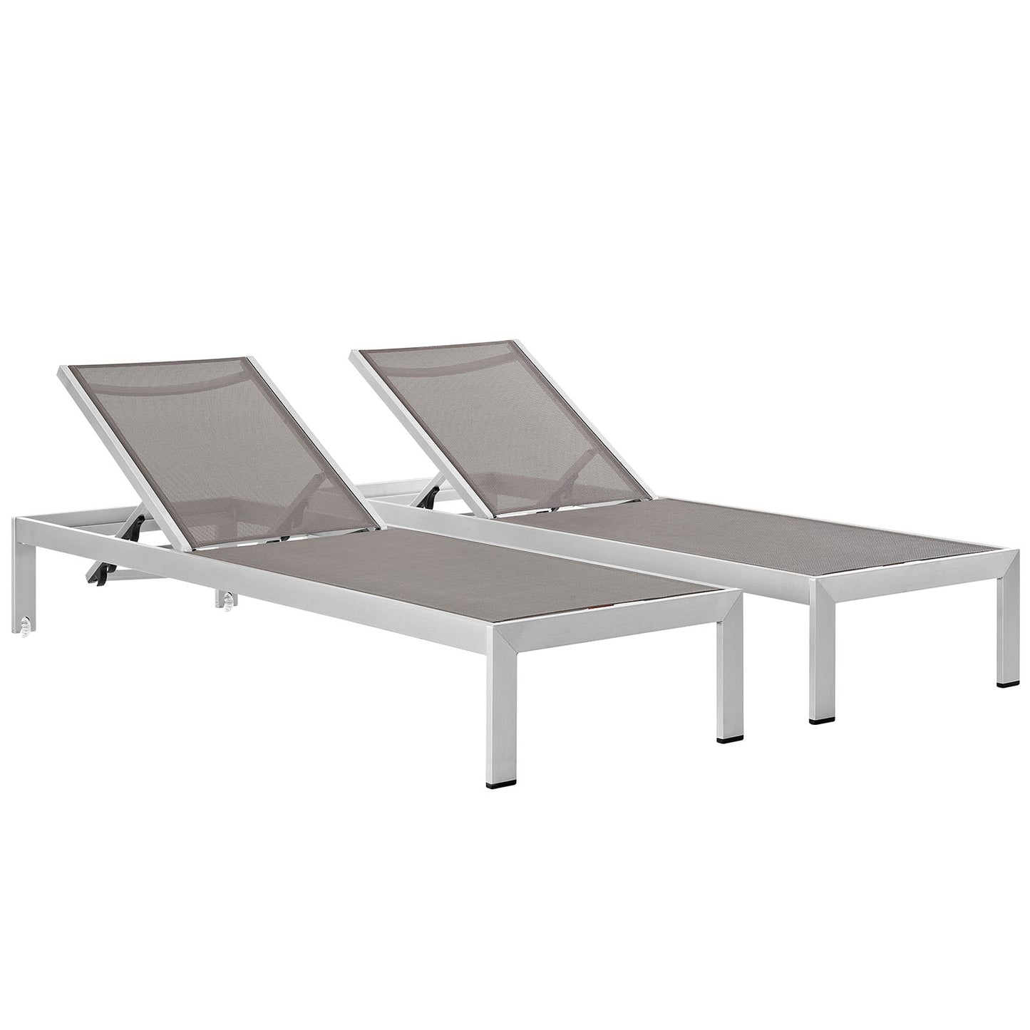 Shore Outdoor Patio Aluminum Chaise Set of 2