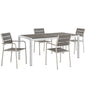 Shore 5 Piece Outdoor Patio Aluminum Dining Set