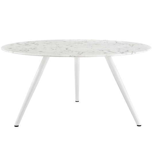 Lippa 60" Round Artificial Marble Dining Table with Tripod Base