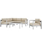 Shore 5 Piece Outdoor Patio Aluminum Sectional Sofa Set