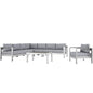 Shore 7 Piece Outdoor Patio Aluminum Sectional Sofa Set