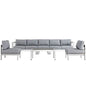 Shore 6 Piece Outdoor Patio Aluminum Sectional Sofa Set