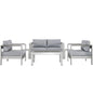 Shore 6 Piece Outdoor Patio Aluminum Sectional Sofa Set