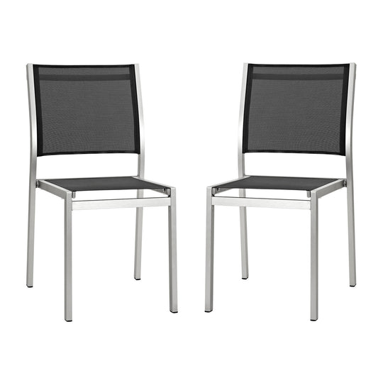 Shore Outdoor Patio Aluminum Side Chair Set of 2