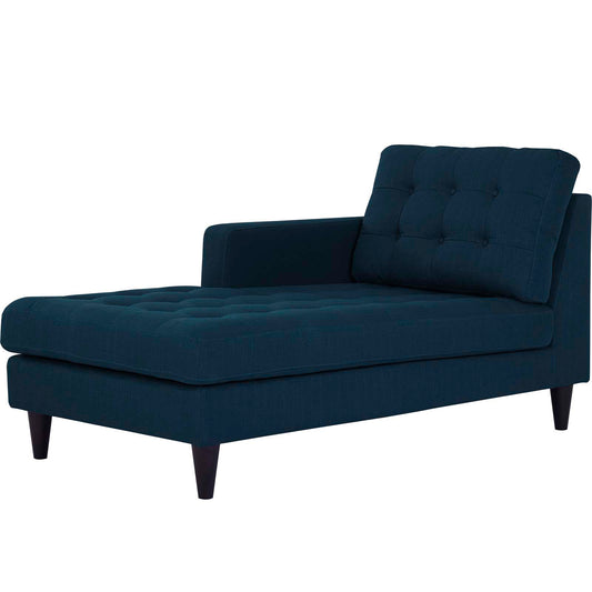 Chaise longue en tissu rembourré avec accoudoir gauche Empress par Modway