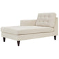 Chaise longue en tissu rembourré avec accoudoir gauche Empress par Modway