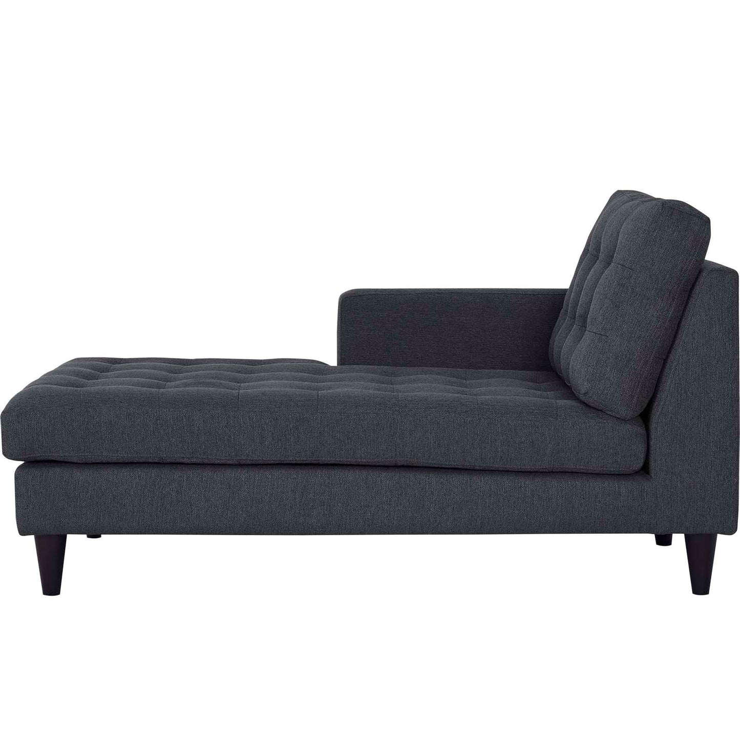 Chaise longue en tissu rembourré avec accoudoir gauche Empress par Modway