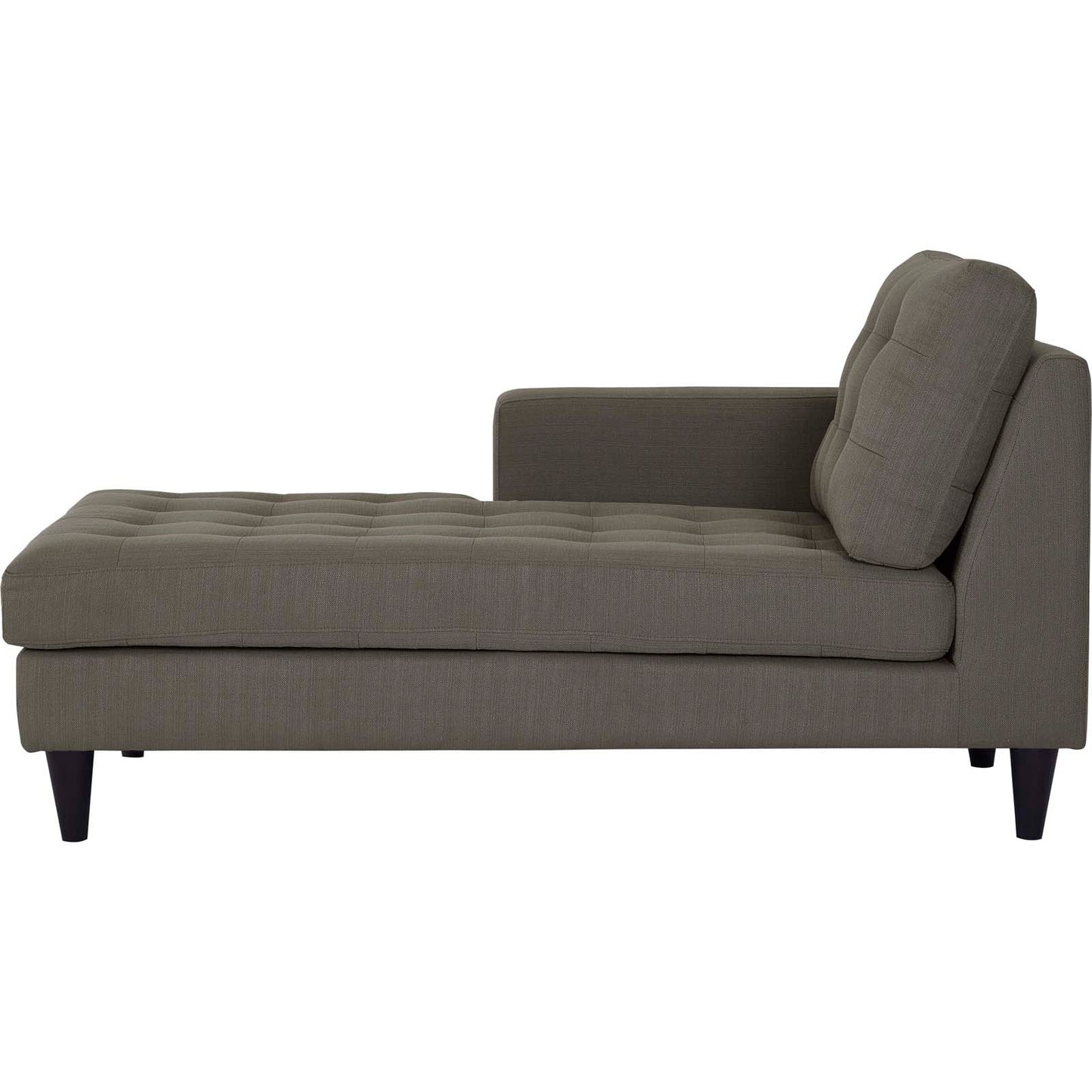 Chaise longue en tissu rembourré avec accoudoir gauche Empress par Modway