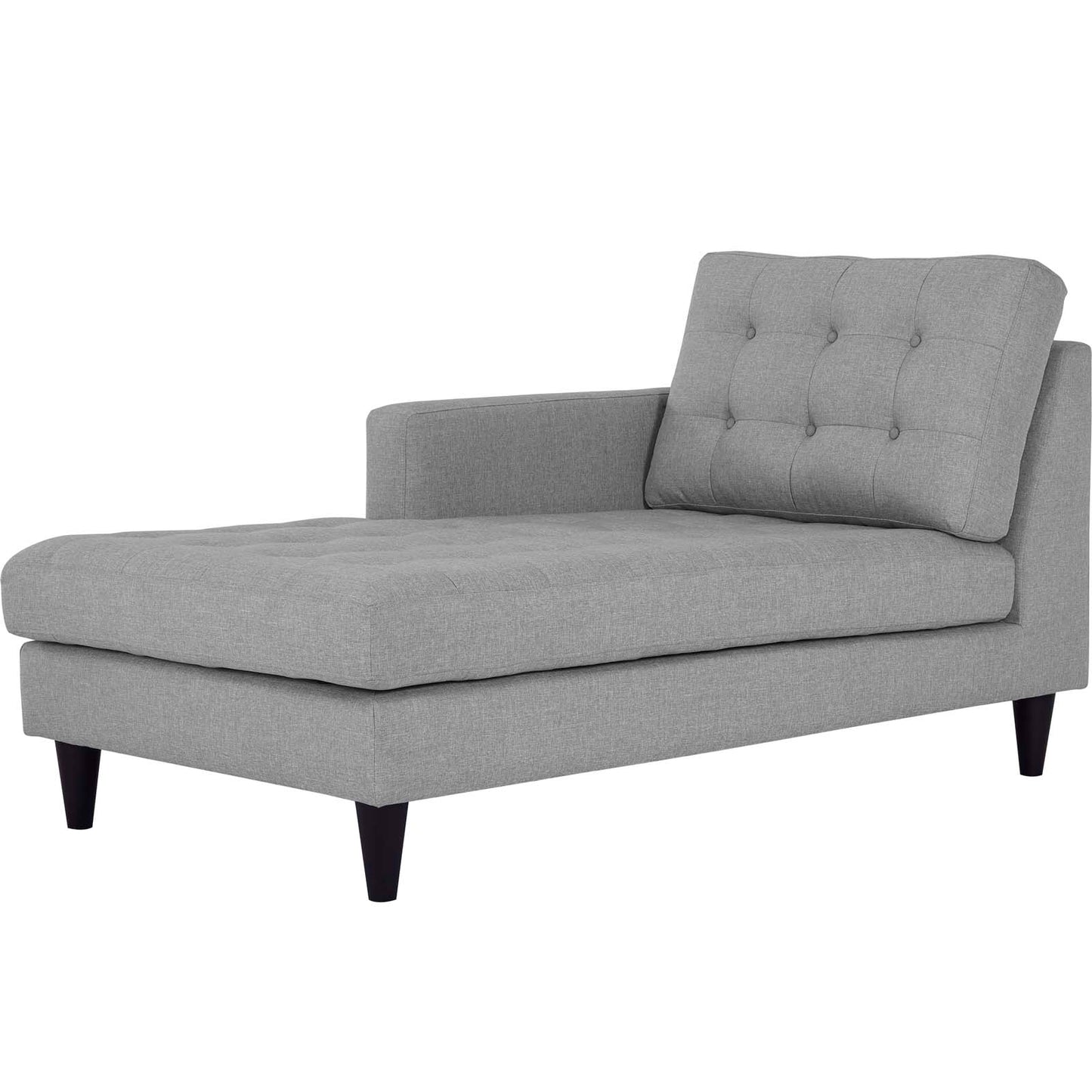 Chaise longue en tissu rembourré avec accoudoir gauche Empress par Modway