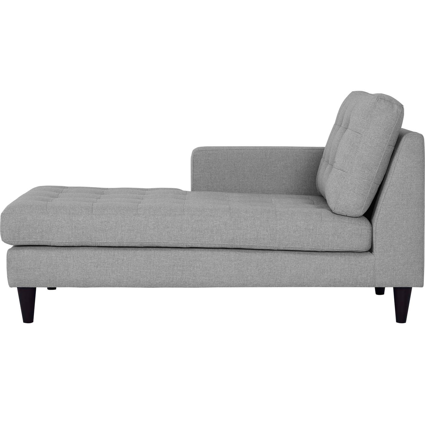 Chaise longue en tissu rembourré avec accoudoir gauche Empress par Modway