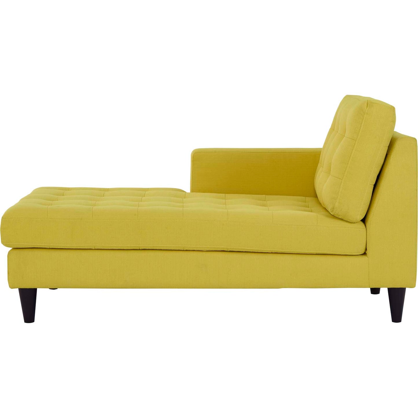 Chaise longue en tissu rembourré avec accoudoir gauche Empress par Modway