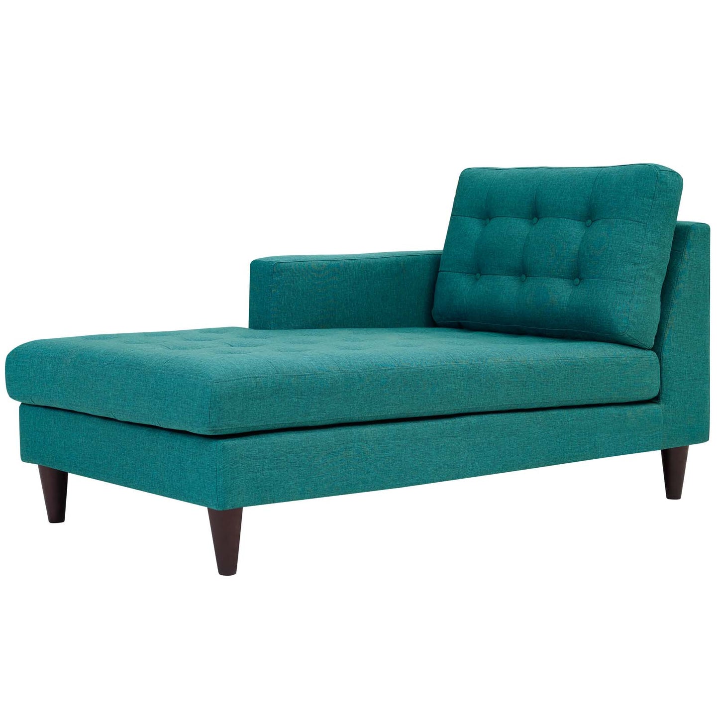 Chaise longue en tissu rembourré avec accoudoir gauche Empress par Modway