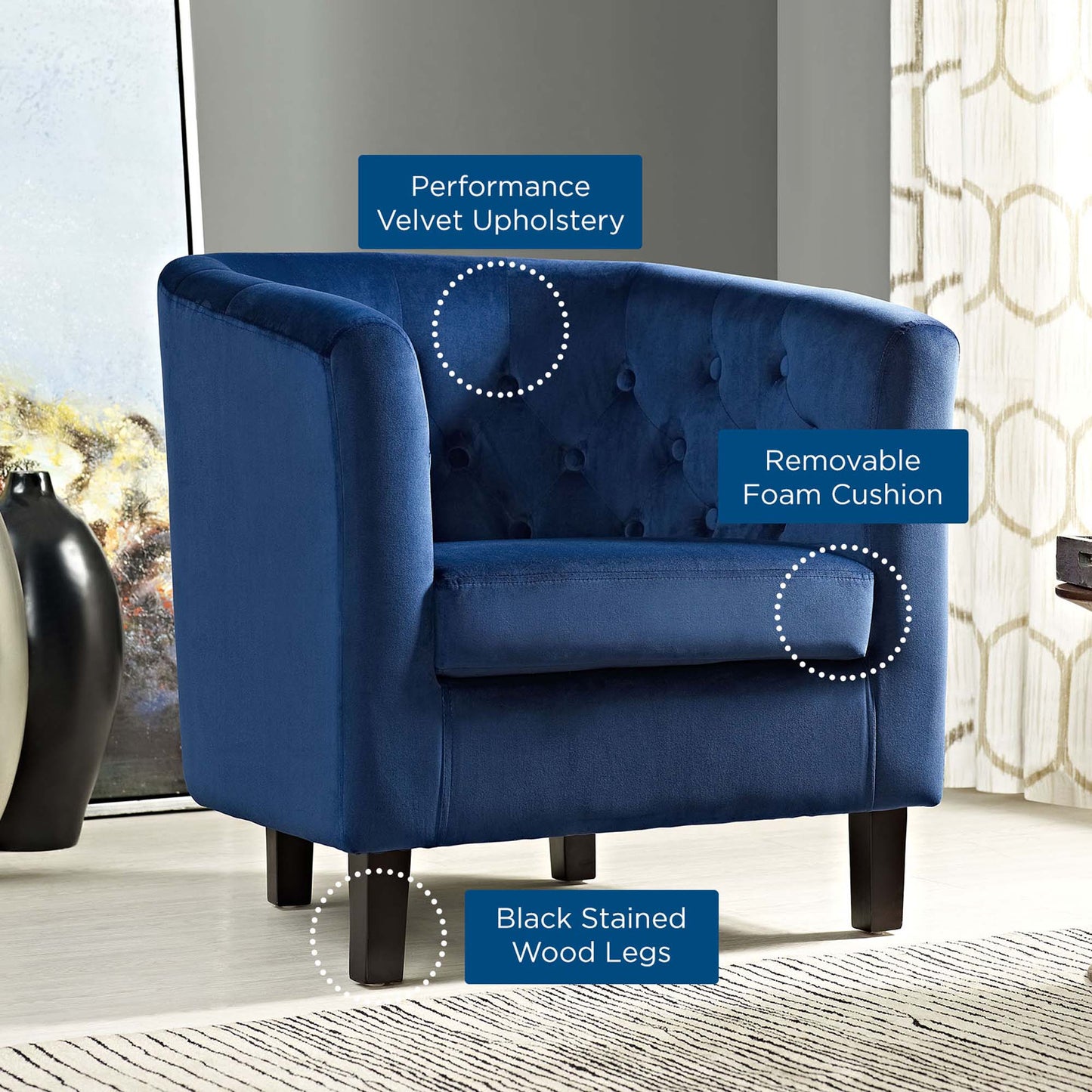 Prospect Performance Velvet Armchair