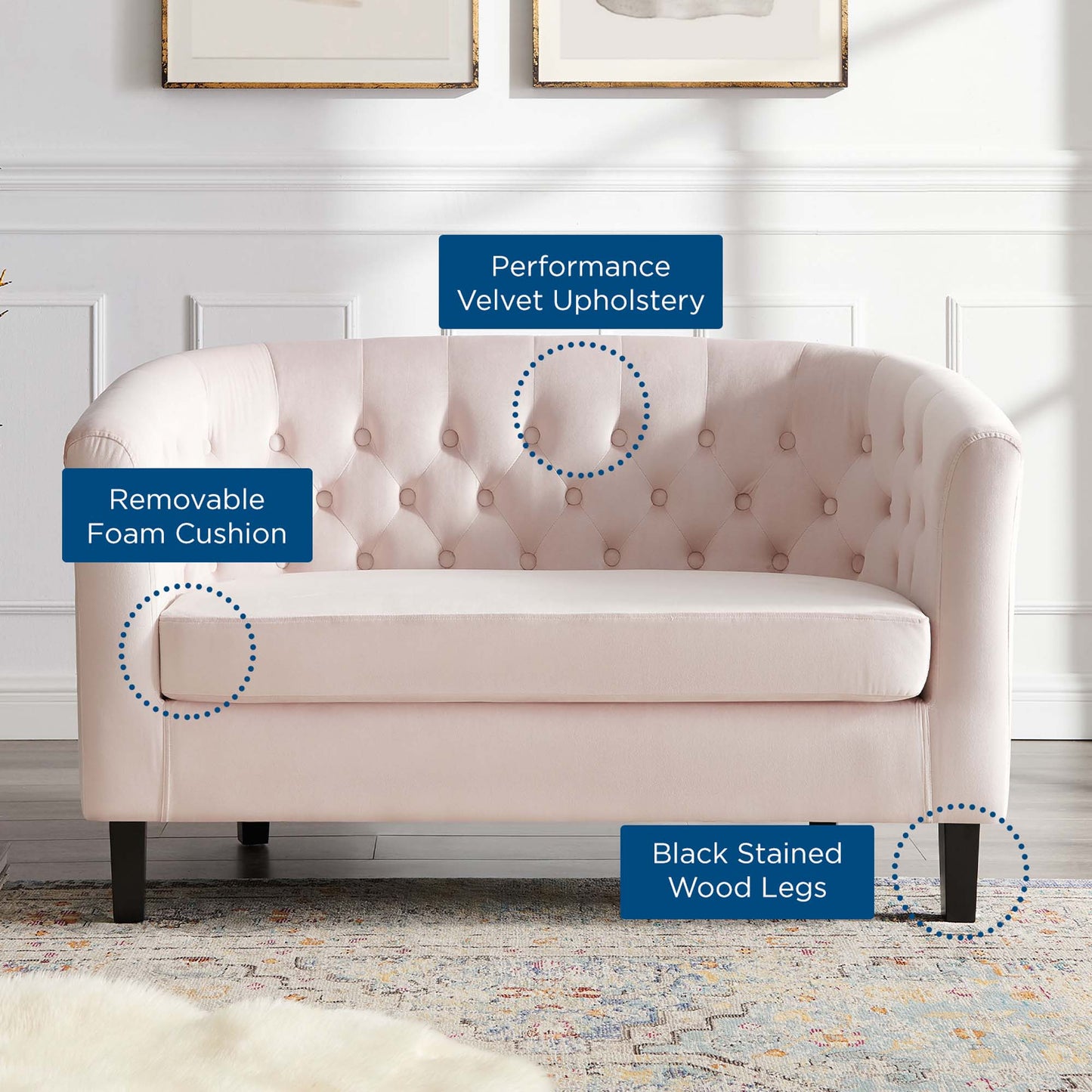 Prospect Performance Velvet Loveseat