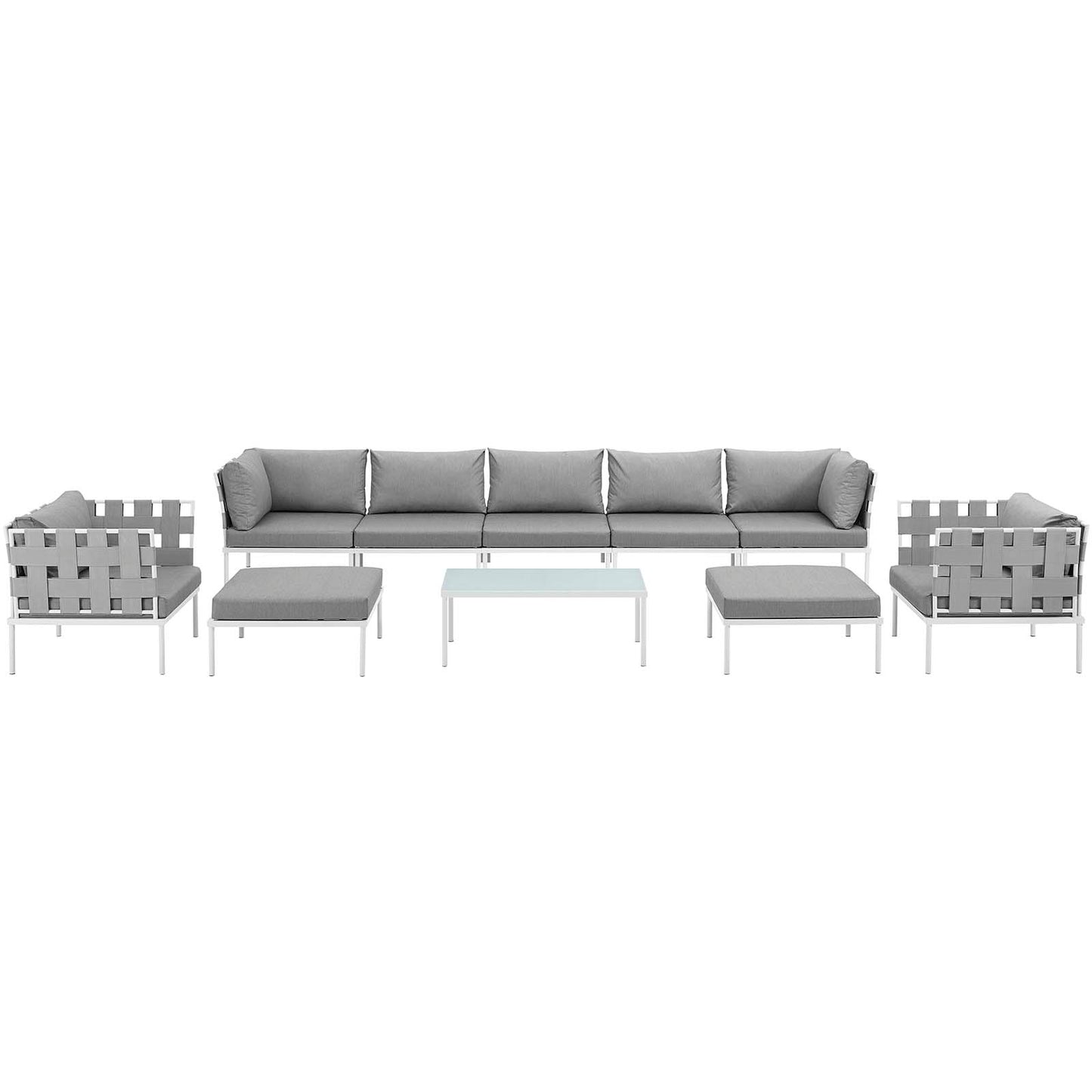 Harmony 10 Piece Outdoor Patio Aluminum Sectional Sofa Set