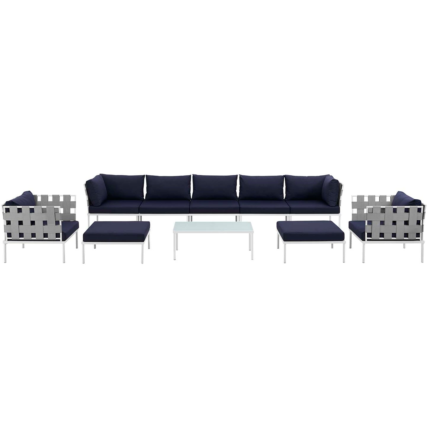 Harmony 10 Piece Outdoor Patio Aluminum Sectional Sofa Set