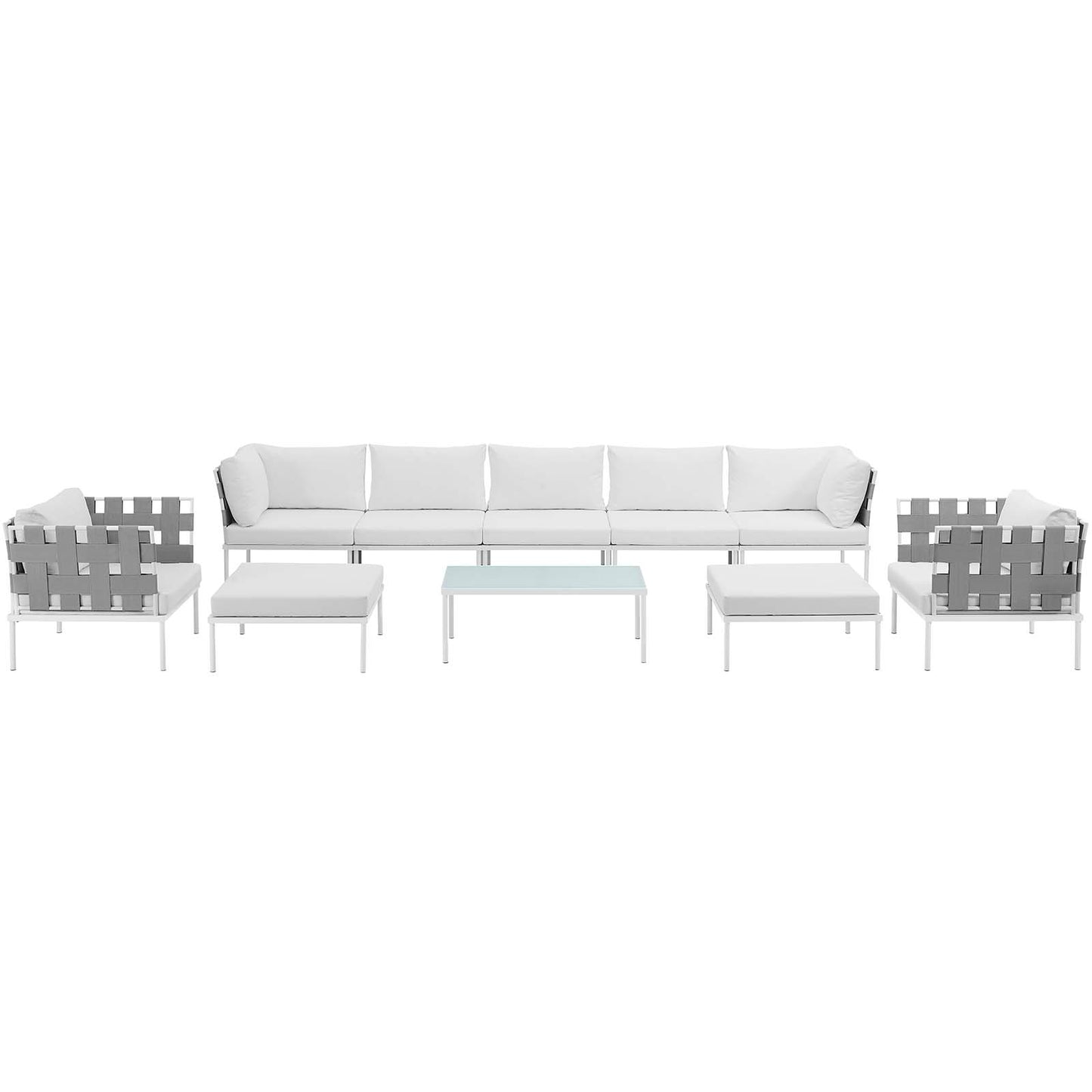 Harmony 10 Piece Outdoor Patio Aluminum Sectional Sofa Set