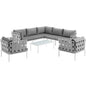 Harmony 8 Piece Outdoor Patio Aluminum Sectional Sofa Set