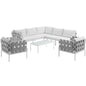 Harmony 8 Piece Outdoor Patio Aluminum Sectional Sofa Set