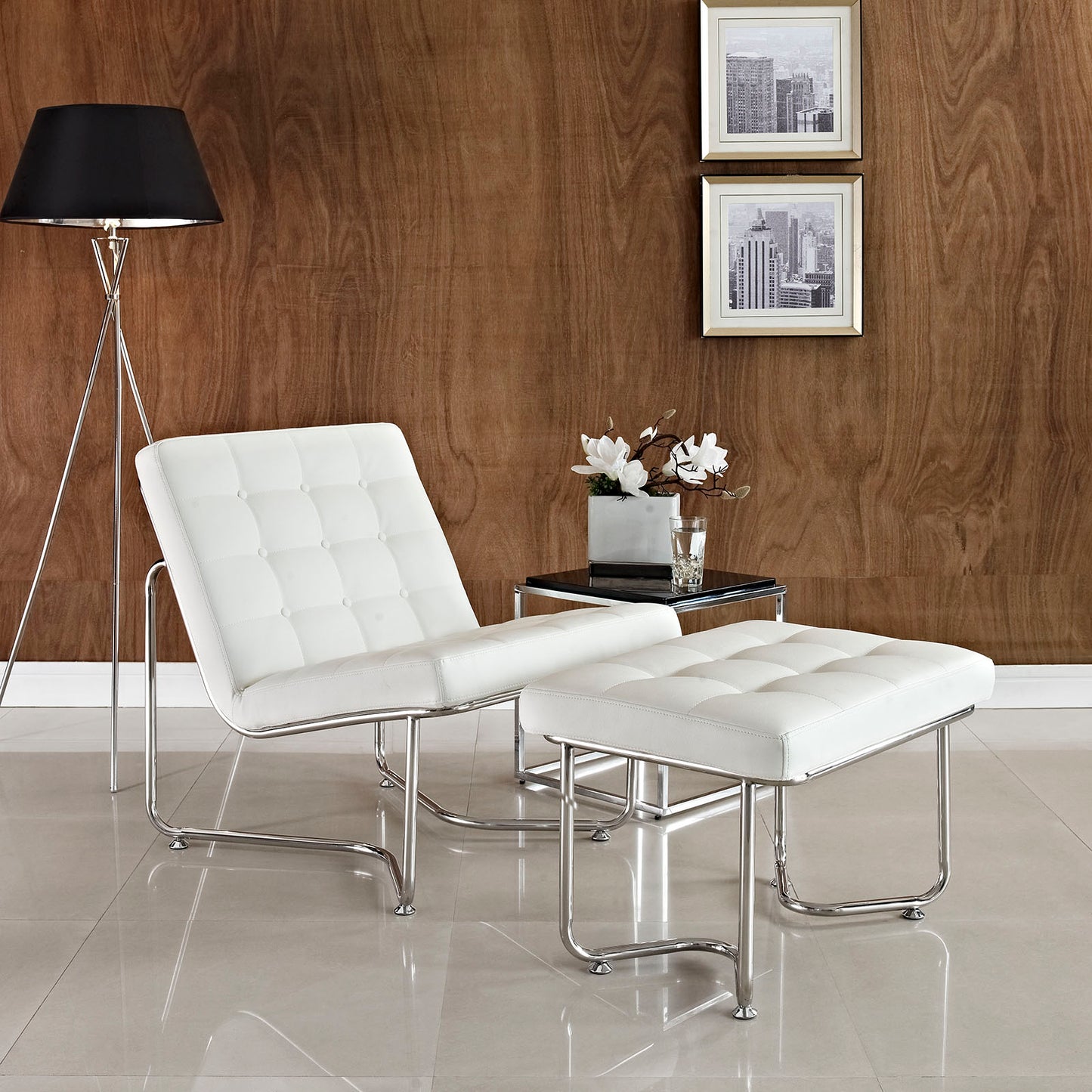 Sillón tapizado de vinilo Gibraltar de Modway