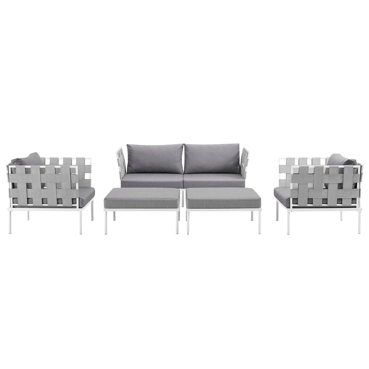 Harmony 5 Piece Outdoor Patio Aluminum Sectional Sofa Set