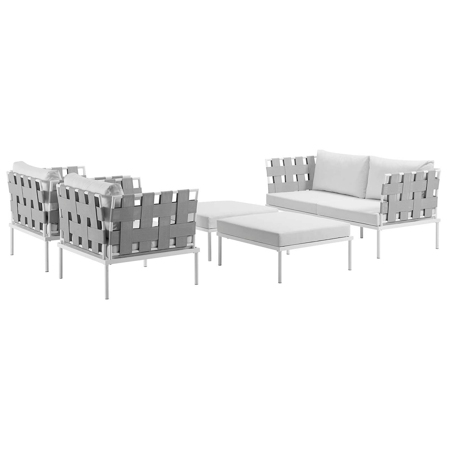 Harmony 5 Piece Outdoor Patio Aluminum Sectional Sofa Set