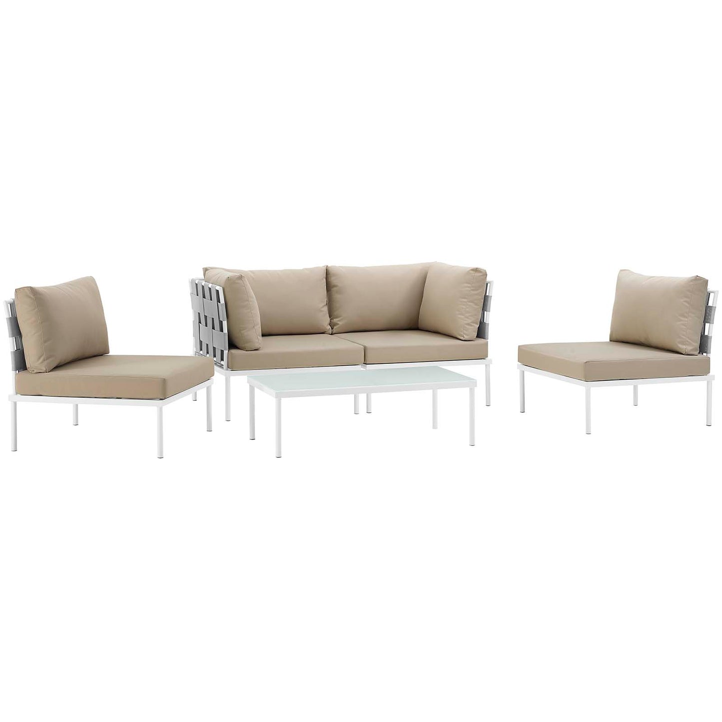 Harmony 5 Piece Outdoor Patio Aluminum Sectional Sofa Set