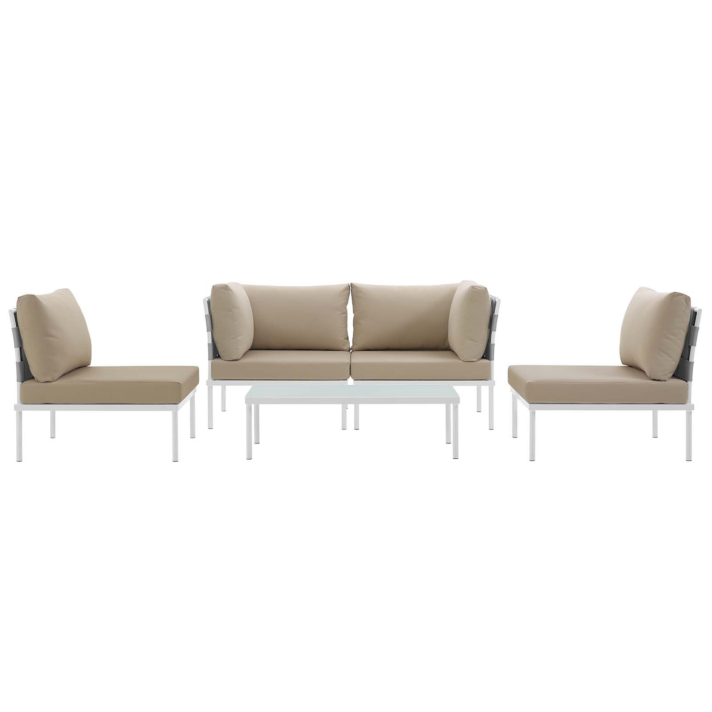 Harmony 5 Piece Outdoor Patio Aluminum Sectional Sofa Set