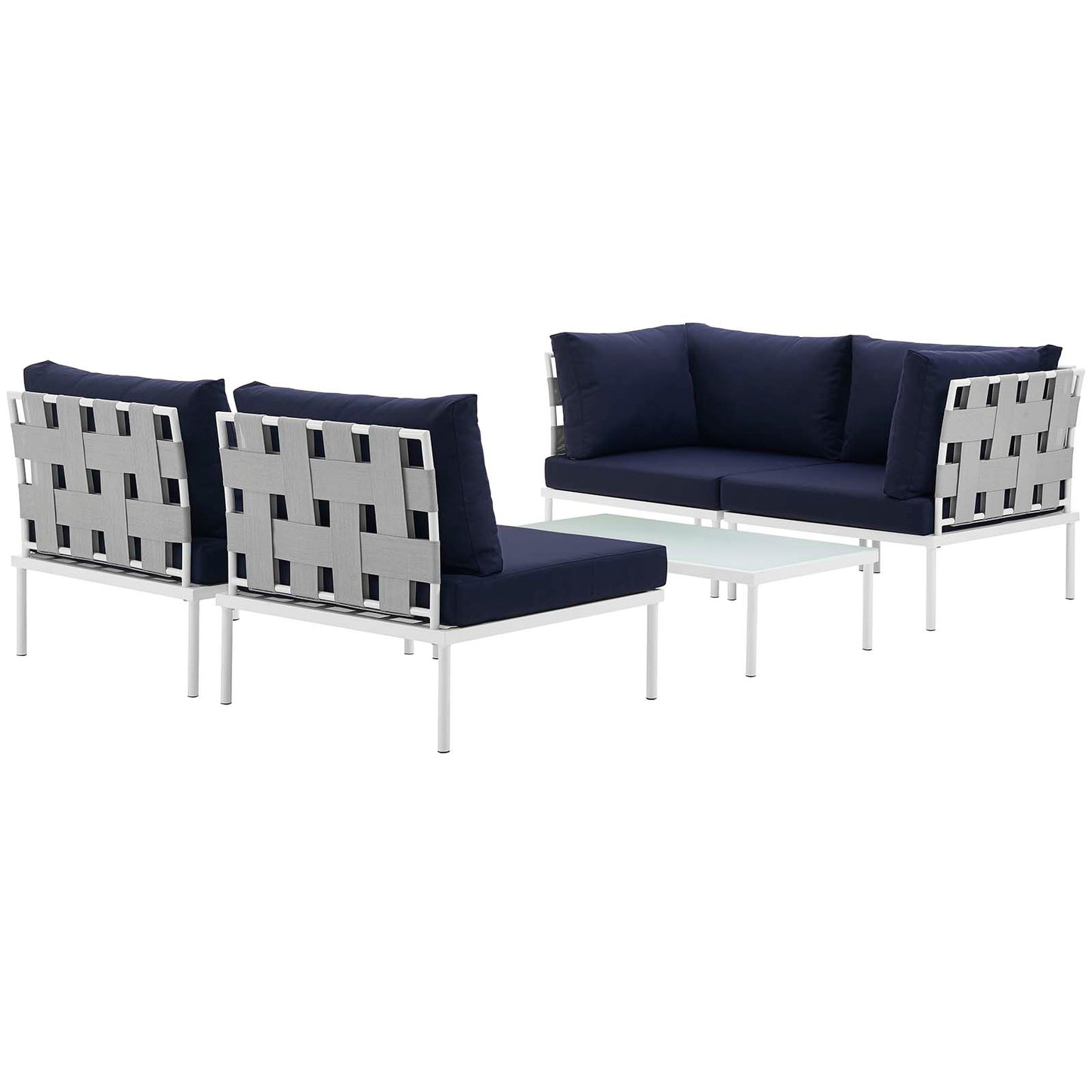 Harmony 5 Piece Outdoor Patio Aluminum Sectional Sofa Set