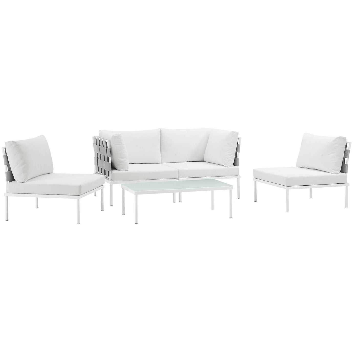 Harmony 5 Piece Outdoor Patio Aluminum Sectional Sofa Set