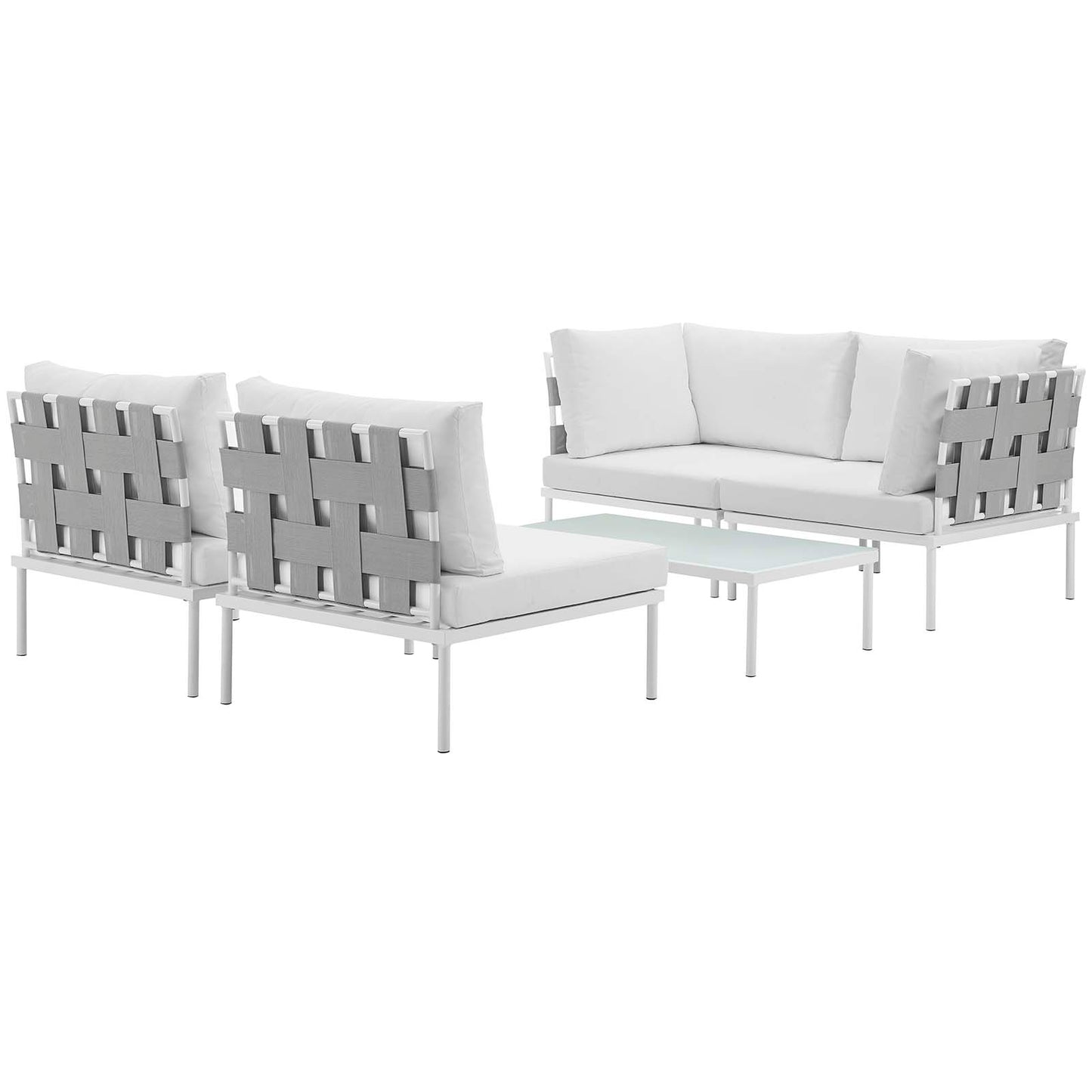 Harmony 5 Piece Outdoor Patio Aluminum Sectional Sofa Set