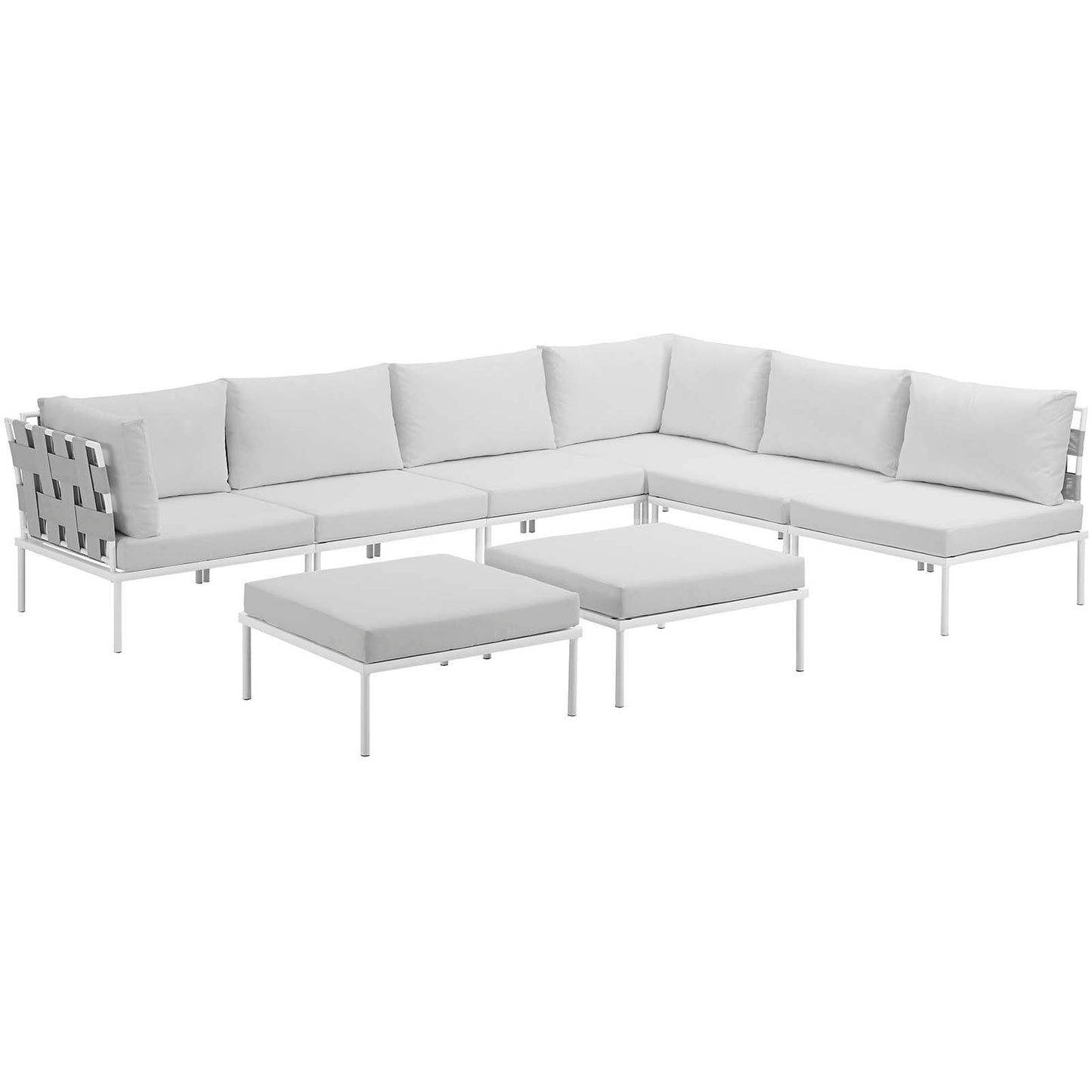 Harmony 8 Piece Outdoor Patio Aluminum Sectional Sofa Set