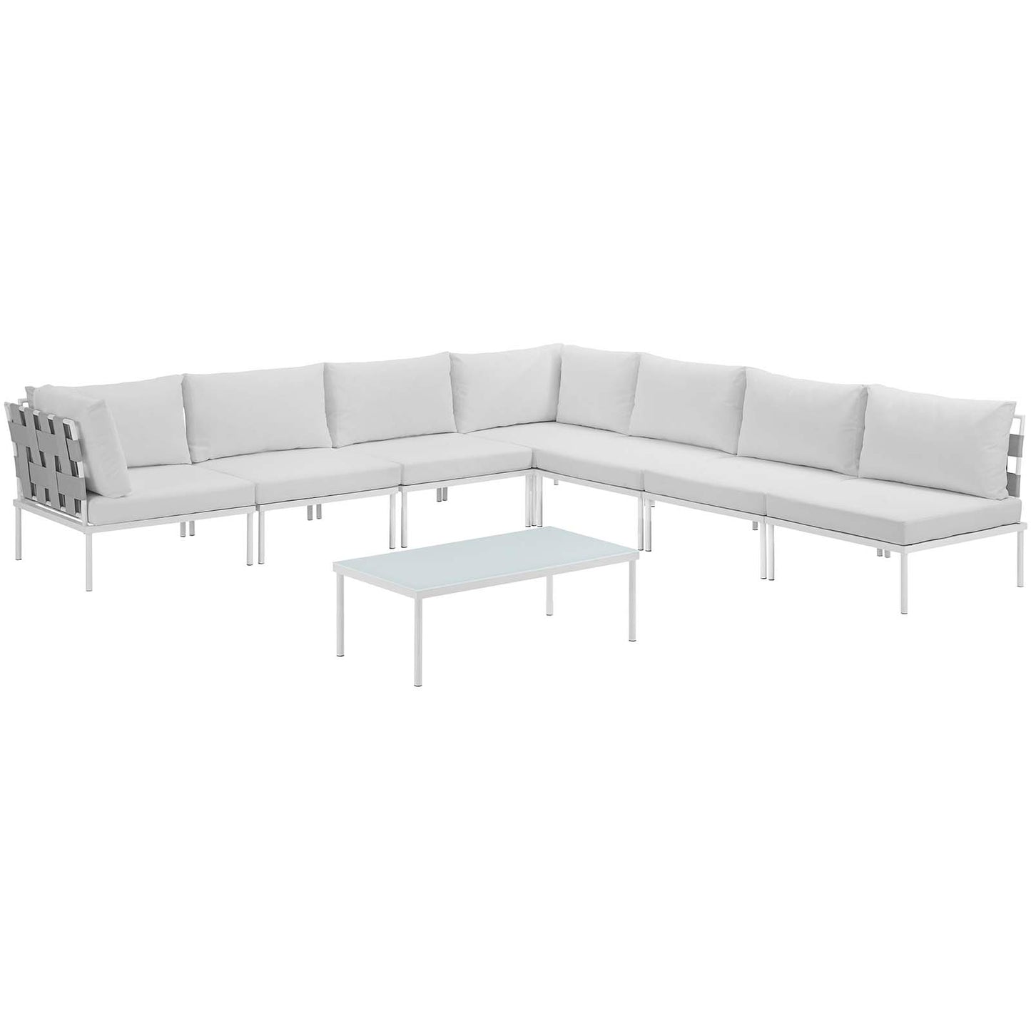 Harmony 8 Piece Outdoor Patio Aluminum Sectional Sofa Set