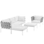 Harmony 6 Piece Outdoor Patio Aluminum Sectional Sofa Set