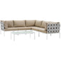 Harmony 6 Piece Outdoor Patio Aluminum Sectional Sofa Set