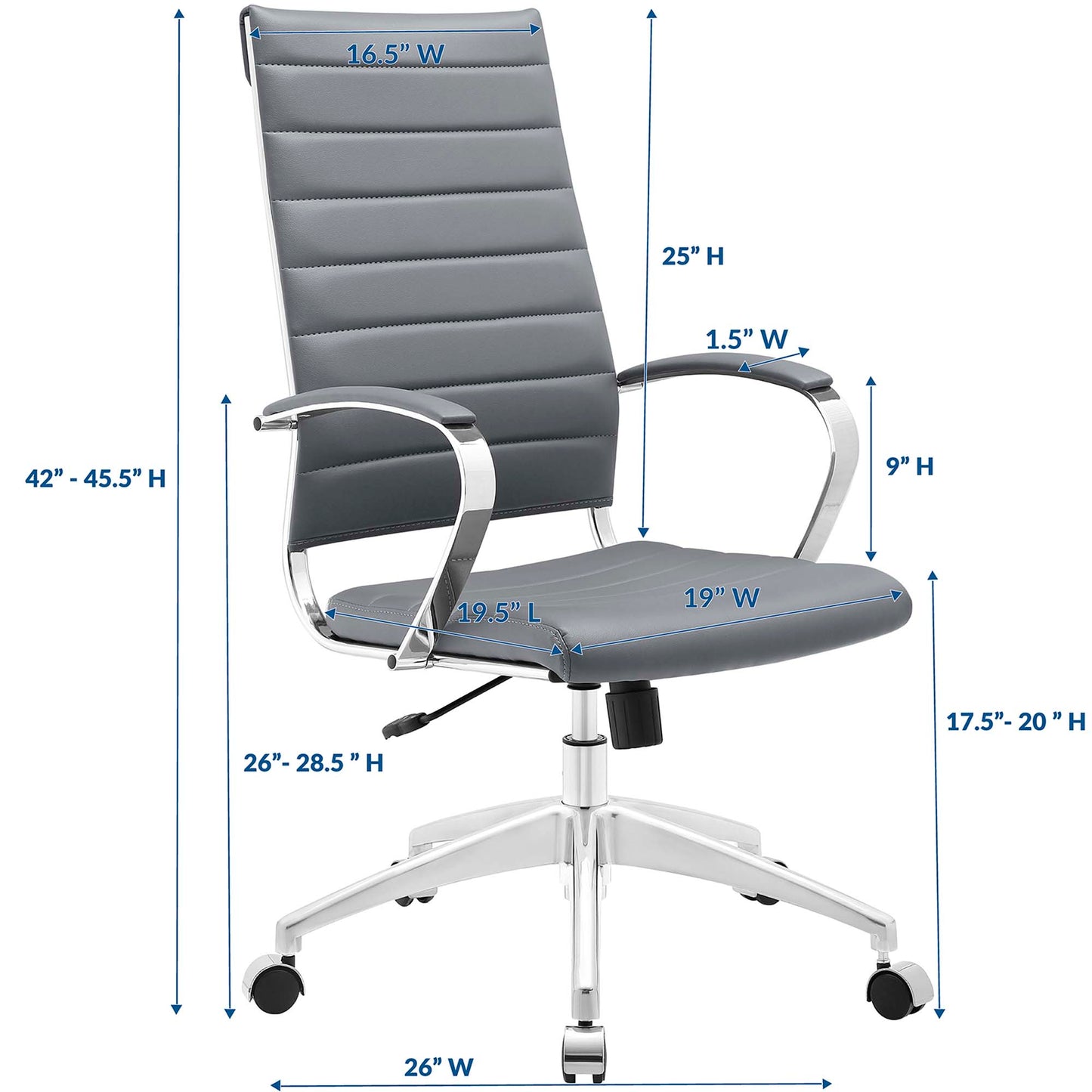 Chaise de bureau à dossier haut Jive de Modway