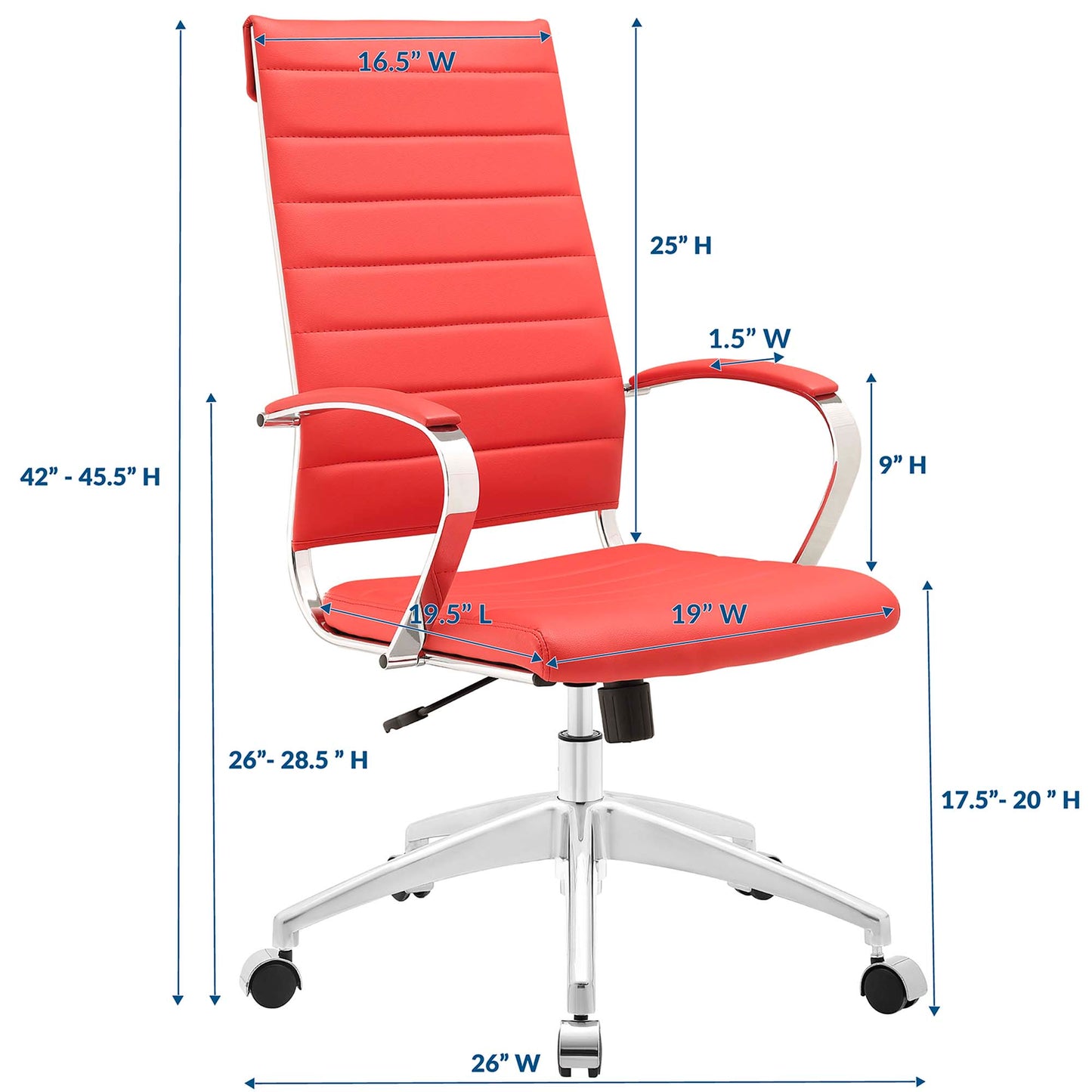 Chaise de bureau à dossier haut Jive de Modway