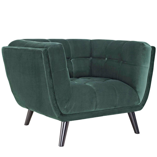 Fauteuil en velours Bestow Performance